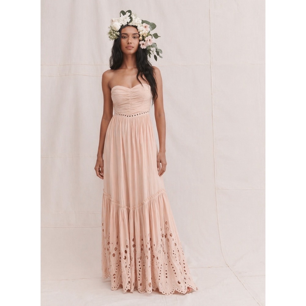 Ramy Brook Stephy Strapless Midi Dress Blush Pink XXS - Picture 9 of 9